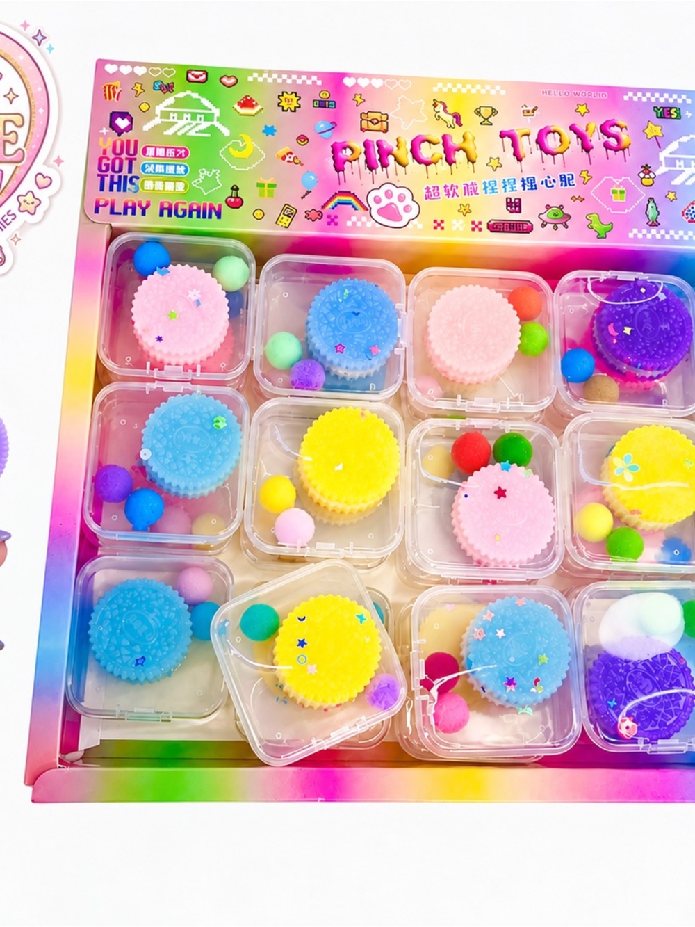 Pink Toys Kids Sensory Squishy Pop Set - Assorted Pastel Colors